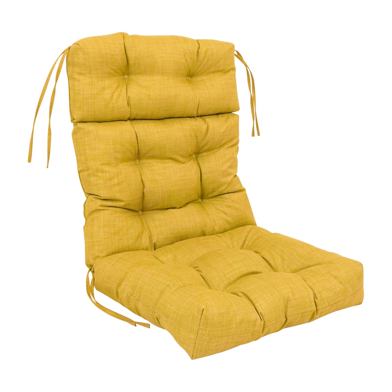 22-inch by 45-inch Spun Polyester Solid Outdoor Tufted Chair Cushion Yellow-Color